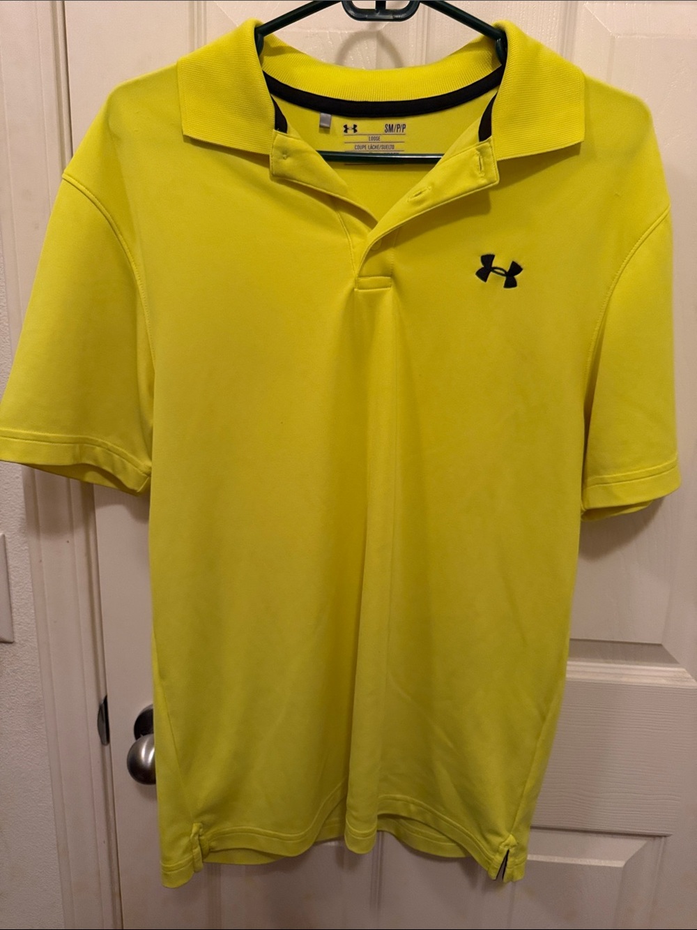 Under Armour Men’s Neon Yellow Performance Polo with Black Logo